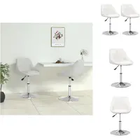vidaXL Eetkamerstoelen 2 st kunstleer wit