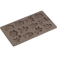 Lurch - Flexiform - Bakvorm - Voor 12 koekjes - Winter thema - Silicone - 17x30cm