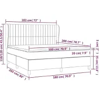 vidaXL Boxspring met matras stof donkerbruin 180x200 cm
