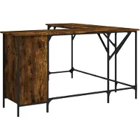 vidaXL Bureau 141x141x75 cm bewerkt hout gerookt eikenkleurig