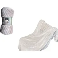 Unique living Plaid deken - Chateau grijs - Grijs-beige -Zachte deken - 130 x 160 cm