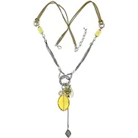 Behave - Lange ketting zilverkleur geel - Spirituele boho stijl