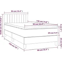 vidaXL Boxspring met matras stof zwart 90x190 cm