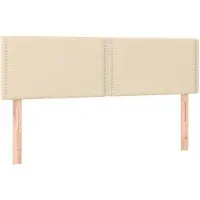 vidaXL Hoofdborden 144x5x78/88 cm stof crèmekleurig