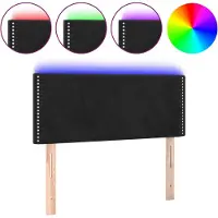 vidaXL Hoofdbord LED 90x5x78/88 cm fluweel zwart