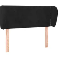 vidaXL Hoofdbord met randen 93x23x78/88 cm fluweel zwart