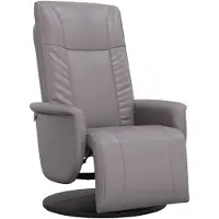 vidaXL Fauteuil verstelbaar met voetensteun kunstleer grijs