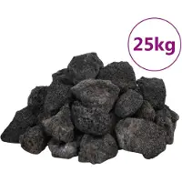 vidaXL Lavastenen 25 kg 3-5 cm zwart