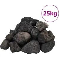 vidaXL Lavastenen 25 kg 5-8 cm zwart