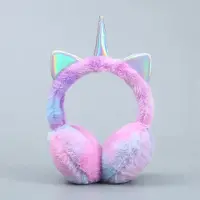 Fluffy oorwarmers unicorn paars