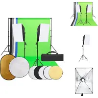 vidaXL Fotostudioset - Zwart - Set met softbox - achtergrondsysteem en reflectoren - Fotostudio Set