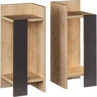 Decortie Set van 2 nachtkastjes Elos | spaanplaat naturel 25x60x27 cm nachtkastjes | NADUVI