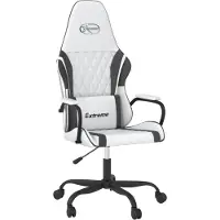 vidaXL Massage gamestoel kunstleer wit en zwart