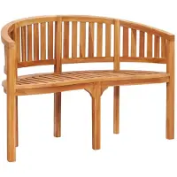 vidaXL Bananenbank 120 cm massief teakhout