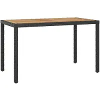 vidaXL Tuintafel zwart en bruin, 123x60x74 cm, massief acaciahout