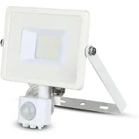 V-TAC VT-20-S-W Draaibare LED Schijnwerpers met PIR Sensor - Samsung - IP65 - Wit - 20W - 1600 Lumen - 6400K - 5 Jaar