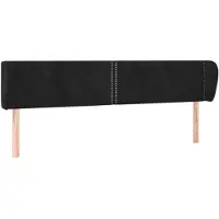 vidaXL Hoofdbord met randen 163x23x78/88 cm fluweel zwart
