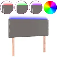 vidaXL Hoofdbord LED 80x5x78/88 cm kunstleer grijs