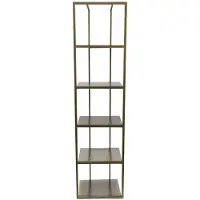 Ptmd Ilya Gold Metal Cabinet Smoky Glass Shelves (Goud, 50x201x35cm)