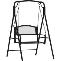 vidaXL Schommelbank 124 cm staal zwart