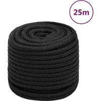 vidaXL Boottouw 16 mm 25 m polypropeen zwart