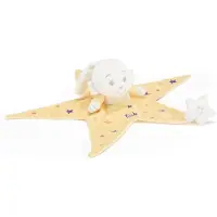 Trudi Knuffeldoekje Konijn Doudou - Hoge kwaliteit pluche knuffel - Knuffeldier voor jongens en meisjes - Wit geel - 37x12x32 cm maat S