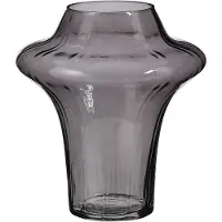 Mica Decorations SAMANTA VAAS GLAS GRIJS - H20XD18CM