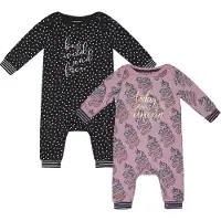 Charlie Choe - 2pack - Navy - Roze - Boxpak - Salopette - Kruippakje - Babypakje - Jumpsuit - Geboortepakje - Romper - Stippen - Unicorns - Maat 68