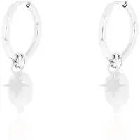 Oozoo Silver coloured earrings with star & pearl charm