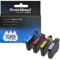 PrintAbout Huismerk Epson 16XL (T1631) Inktcartridge 4-kleuren Multipack