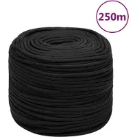 vidaXL Boottouw 8 mm 250 m polypropeen zwart