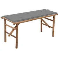 vidaXL Tuinbank inklapbaar met kussen 118 cm bamboe