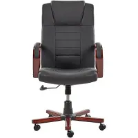 Beliani DIAMOND - Bureaustoel - Zwart - Leer