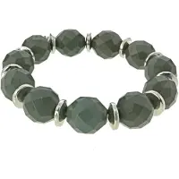 Behave - Elastische armband met grijze kralen - basic stijl - 16,5 cm