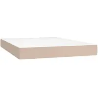 vidaXL Pocketveringmatras medium 140x190x20 cm kunstleer cappuccinokleurig