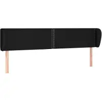 vidaXL Hoofdbord met randen 163x23x78/88 cm stof zwart