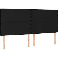 vidaXL Hoofdbord zwart 160x5x118/128 cm stof