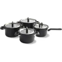 BK Flow Cool Black 4 delige kookpannenset met deksel