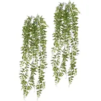 Louis Maes kunstplanten - 2x - Boston varen - groen - hangende takken bos van 60 cm - hangplant