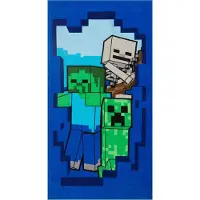 Sarcia.eu Minecraft Katoenen Handdoek, Marineblauwe Handdoek 70x140 cm