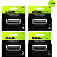 Gillette Labs Navulmesjes - Exfoliating Bar en Verwarmd Scheermes (4 x 3) - 12 Scheermesjes - Voordeelverpakking