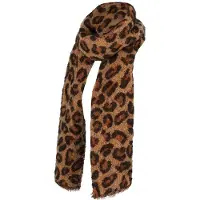 Sarlini - Panterprint sjaal - Sjaal dames - Sjaals - Winter - 200 x 50 cm - Polyester - Bruin