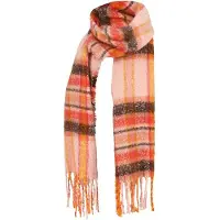 Sarlini - Sjaal dames - Sjaals - Winter - Gestreept - Gebreid - 200 x 45 cm - Terracotta