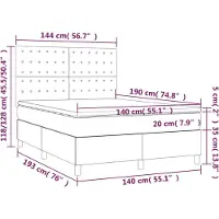 vidaXL Boxspring met matras kunstleer cappuccinokleurig 140x190 cm