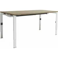 Schaffenburg Linesto N4 bureau, hoogte instelbaar (65-85cm) met 180x80cm lindberg eiken zwevend 25mm blad en zwart (RAL9005) vierpoot N-frame (poot rechthoekig 66 x 26 mm.), (met geintegreerde kabelgoot)