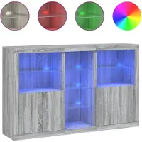 vidaXL Dressoir met LED-verlichting 162x37x100 cm grijs sonoma eiken
