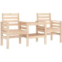 vidaXL Tuinbank met tafel 2-zits massief grenenhout