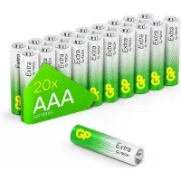 GP Extra Alkaline AAA batterijen - 20 stuks batterijen AAA (Micro/ LR03) - Batterij AAA met nieuwe G-TECH Technologie