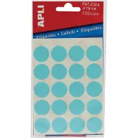 APLI ronde etiketten in etui diameter 19 mm, blauw, 100 stuks, 20 per blad (2064) - 13 stuks