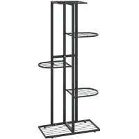 vidaXL Bloemenstandaard met 5 lagen 43x22x98 cm metaal zwart